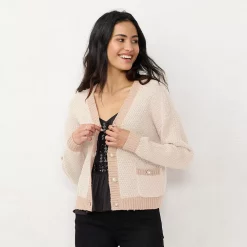 Women's LC Lauren Conrad Metallic Cardigan Sweater