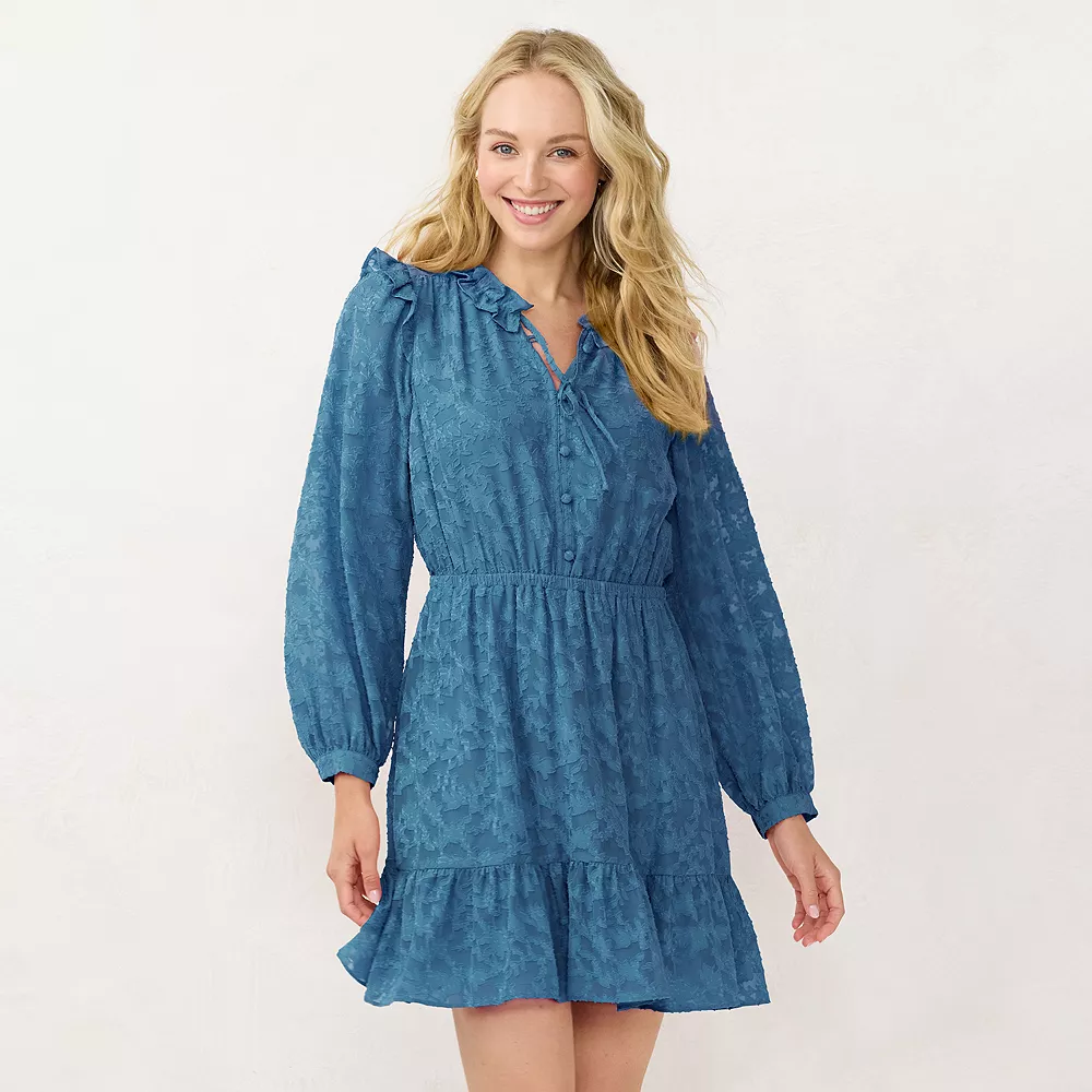 Women's LC Lauren Conrad Ruffle Shirt Dress 8 Women's LC Lauren Conrad Ruffle Shirt Dress - Image 6