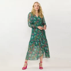 Women's LC Lauren Conrad High-Low Hem Faux-Wrap Maxi Dress -LC Lauren Conrad shop 5674222 Floral Needlepoint