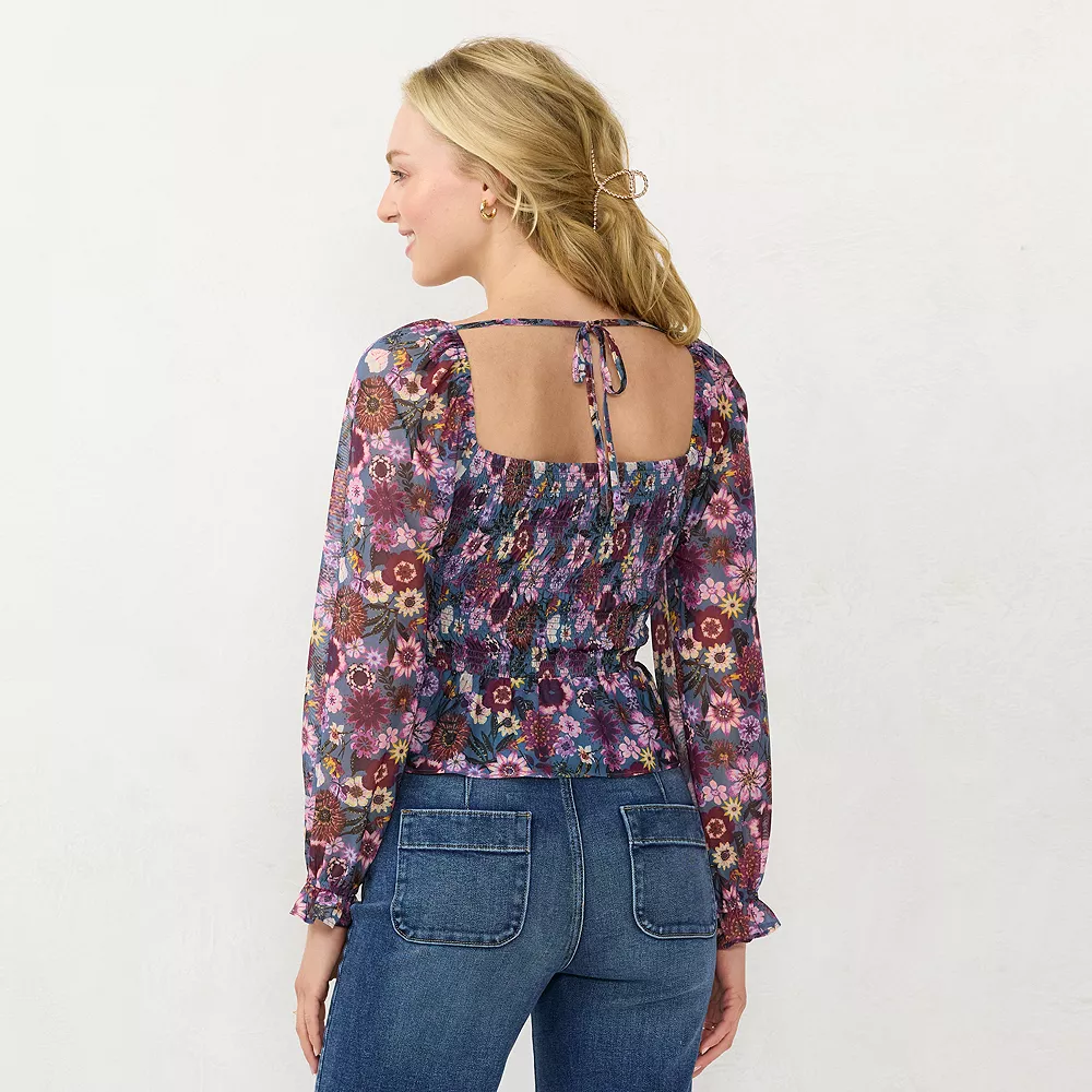 Women's LC Lauren Conrad Smocked Peplum Top 7 Women's LC Lauren Conrad Smocked Peplum Top - Image 5