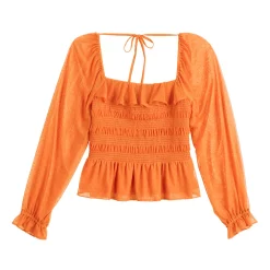 Women's LC Lauren Conrad Smocked Peplum Top 13 Women's LC Lauren Conrad Smocked Peplum Top -LC Lauren Conrad shop 5684700 ALT5
