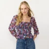 Women's LC Lauren Conrad Smocked Peplum Top -LC Lauren Conrad shop 5684700 Blooms Botanical
