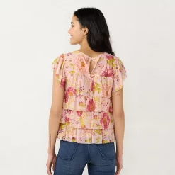 Women's LC Lauren Conrad Tiered Ruffle Top 12 Women's LC Lauren Conrad Tiered Ruffle Top -LC Lauren Conrad shop 5684745 ALT