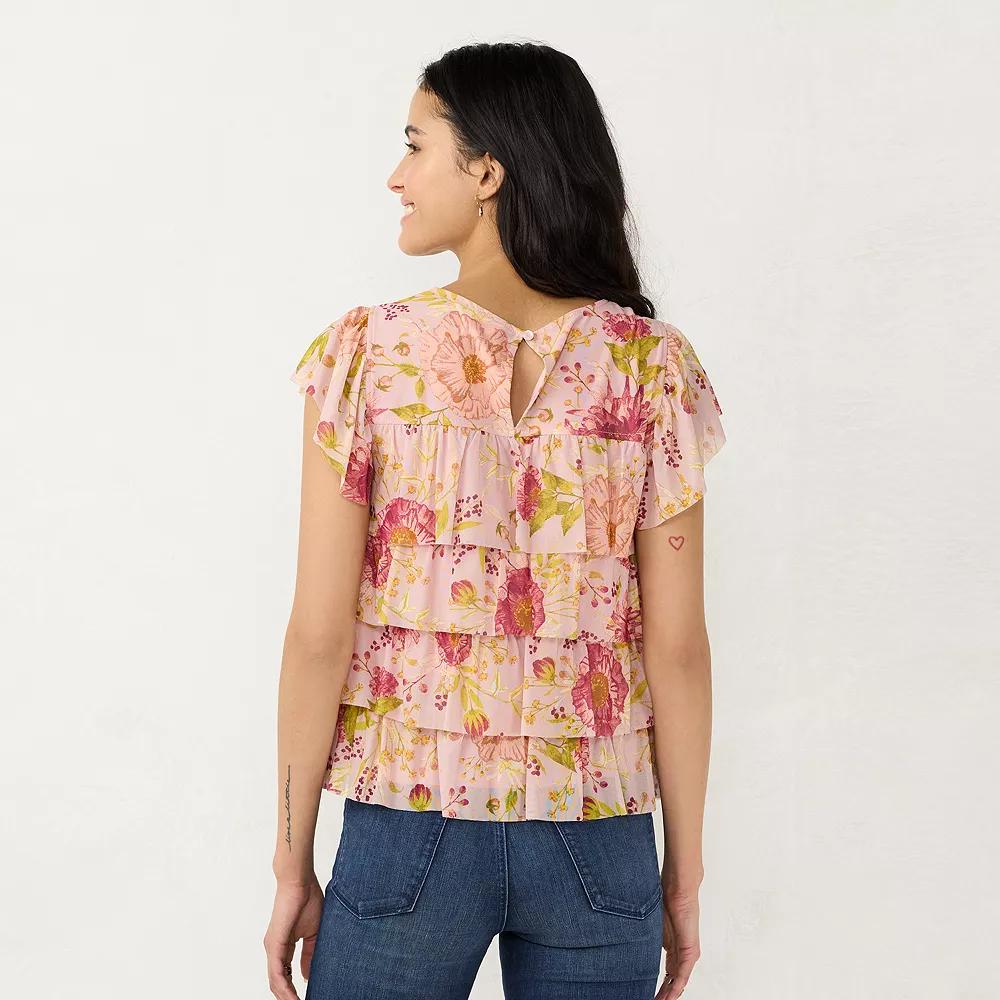 Women's LC Lauren Conrad Tiered Ruffle Top 7 Women's LC Lauren Conrad Tiered Ruffle Top - Image 5