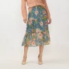 Women's LC Lauren Conrad Smocked Waist Tiered Midi Skirt