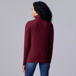 Women's Simply Vera Vera Wang Asymmetrical Ribbed Turtleneck Top -LC Lauren Conrad shop 5695759 ALT