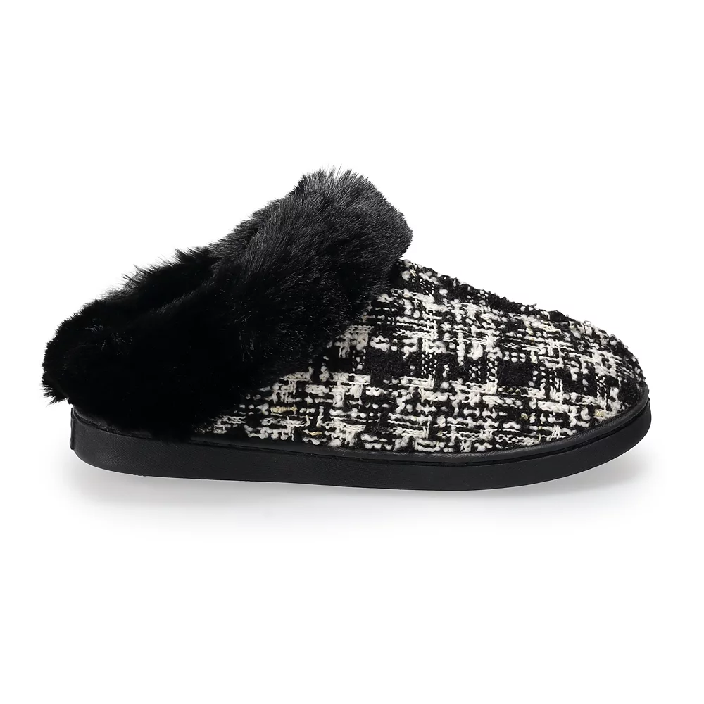 LC Lauren Conrad Tweed Collar Clog Slippers 5 LC Lauren Conrad Tweed Collar Clog Slippers - Image 4