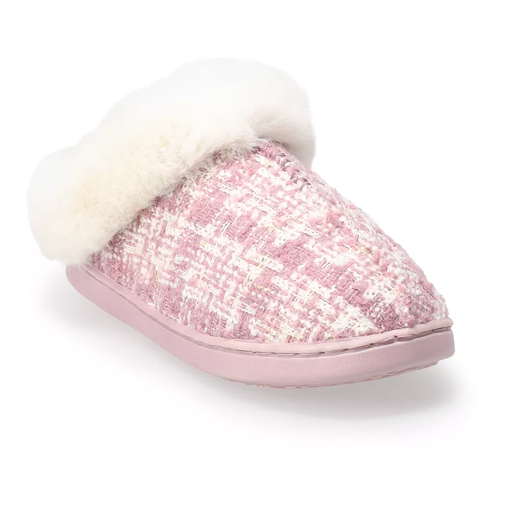 LC Lauren Conrad Tweed Collar Clog Slippers 3 LC Lauren Conrad Tweed Collar Clog Slippers - Image 2