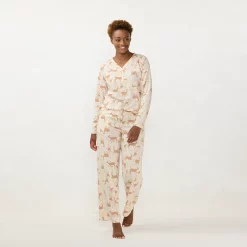 Women's LC Lauren Conrad Long Sleeve Henley Pajama Top & Pajama Pants Sleep Set 12 Women's LC Lauren Conrad Long Sleeve Henley Pajama Top & Pajama Pants Sleep Set -LC Lauren Conrad shop 5725515 ALT3