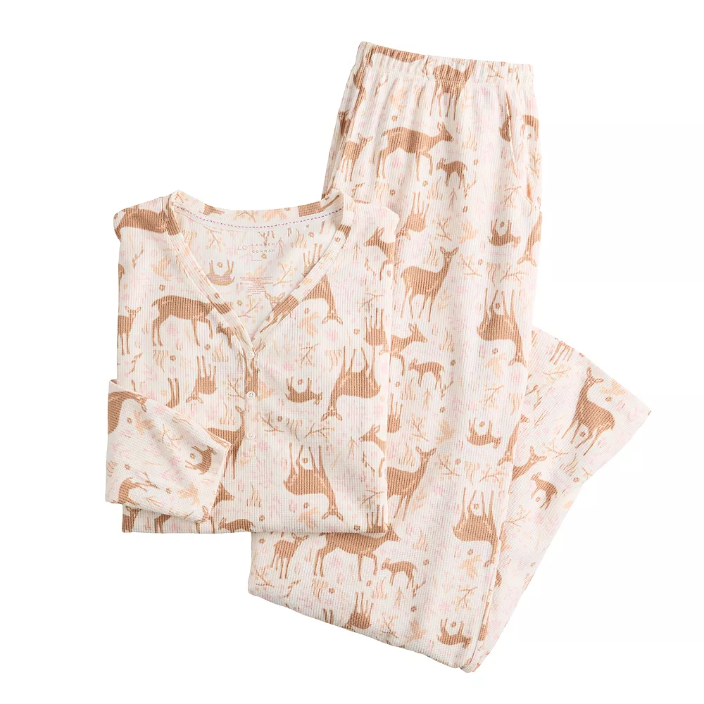 Women's LC Lauren Conrad Long Sleeve Henley Pajama Top & Pajama Pants Sleep Set 8 Women's LC Lauren Conrad Long Sleeve Henley Pajama Top & Pajama Pants Sleep Set - Image 6