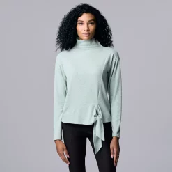 Women's Simply Vera Vera Wang Cozy Knot-Front Top -LC Lauren Conrad shop 5790635 Mint Frost Heather