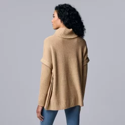 Women's Simply Vera Vera Wang Traveling Cable-Knit Poncho Sweater 11 Women's Simply Vera Vera Wang Traveling Cable-Knit Poncho Sweater -LC Lauren Conrad shop 5797212 ALT