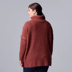Plus Size Simply Vera Vera Wang Cable Knit Traveling Poncho -LC Lauren Conrad shop 5800250 ALT