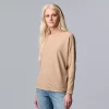 Women's Simply Vera Vera Wang Cozy Ribbed Top -LC Lauren Conrad shop 5804140 Hazelnut Gelato
