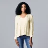 Women's Simply Vera Vera Wang Pleated Splitneck Top