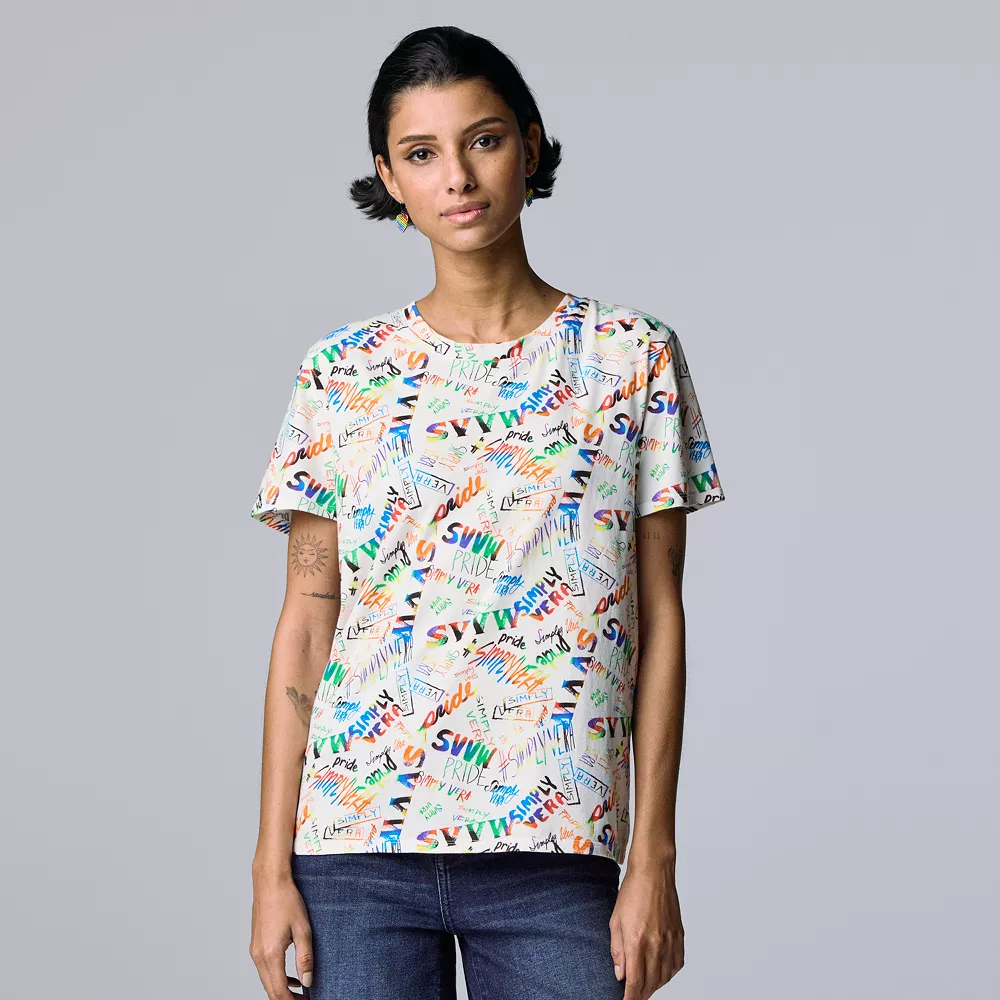 Women's Simply Vera Vera Wang Pride Graphic Tee 3 Women's Simply Vera Vera Wang Pride Graphic Tee