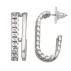 Simply Vera Vera Wang Silver Tone Curb Chain Double Row Oval C-Hoop Earrings -LC Lauren Conrad shop 5895908