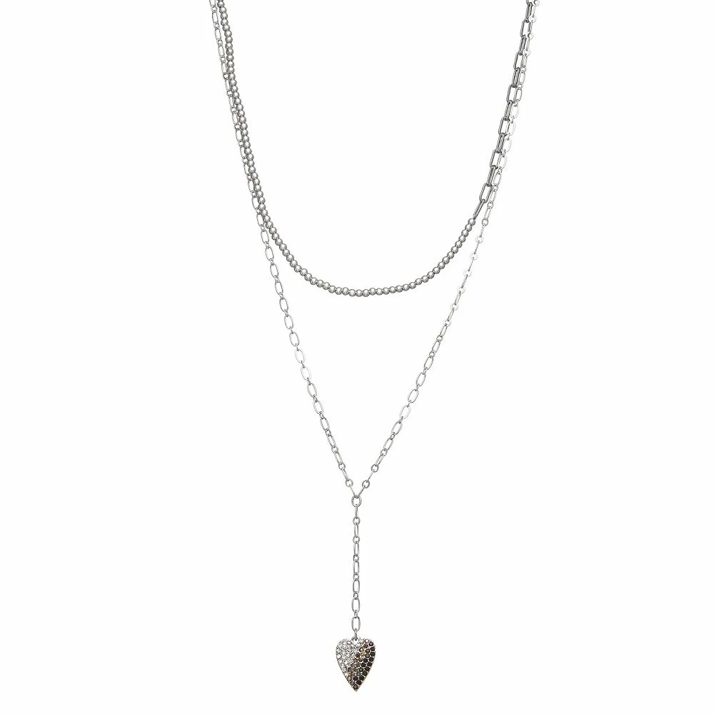 Simply Vera Vera Wang Silver Tone Heart Y Necklace 3 Simply Vera Vera Wang Silver Tone Heart Y Necklace