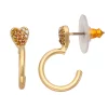 Simply Vera Vera Wang Gold Tone Pave Heart C Hoop Earrings -LC Lauren Conrad shop 5896172