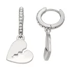 Simply Vera Vera Wang Silver-Tone Drop Heart Hoop Earrings