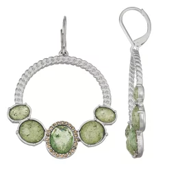 Simply Vera Vera Wang Silver-Tone Green Stone Drop Earrings