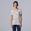 Petite Simply Vera Vera Wang Printed Short Sleeve Tee 1 Petite Simply Vera Vera Wang Printed Short Sleeve Tee -LC Lauren Conrad shop 6037535 Tiger Ditsy