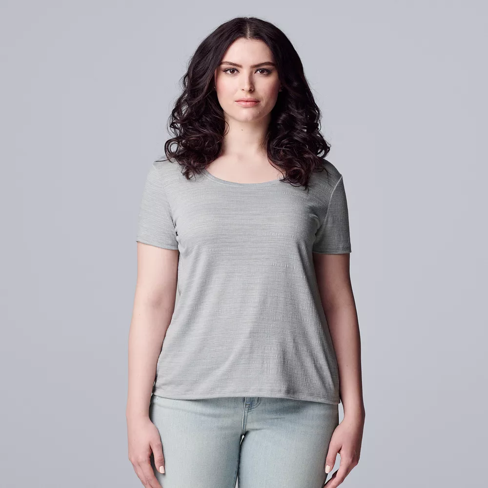 Women's Simply Vera Vera Wang Relaxed Fit Textured Tee 8 Women's Simply Vera Vera Wang Relaxed Fit Textured Tee - Image 6
