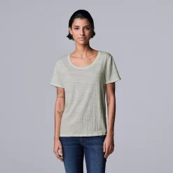 Women's Simply Vera Vera Wang Relaxed Fit Textured Tee 9 Women's Simply Vera Vera Wang Relaxed Fit Textured Tee -LC Lauren Conrad shop 6046893 Dovetail Heather