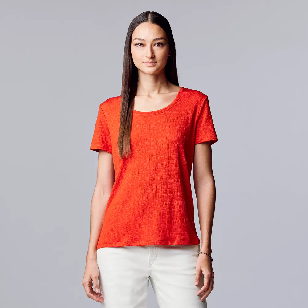 Women's Simply Vera Vera Wang Relaxed Fit Textured Tee 3 Women's Simply Vera Vera Wang Relaxed Fit Textured Tee