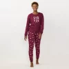 Women's LC Lauren Conrad Cozy Long Sleeve Pajama Top & Pajama Pants Set 2 Women's LC Lauren Conrad Cozy Long Sleeve Pajama Top & Pajama Pants Set -LC Lauren Conrad shop 6066031 Cat Hats Wine