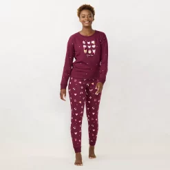 LC Lauren Conrad shop 39 Women's LC Lauren Conrad Cozy Long Sleeve Pajama Top & Pajama Pants Set