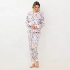 LC Lauren Conrad shop 38 Petite LC Lauren Conrad Cozy Long Sleeve Pajama Top & Banded Bottom Pajama Pants Set