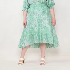 Plus Size LC Lauren Conrad Tiered High-Low Skirt
