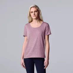 Women's Simply Vera Vera Wang Relaxed Fit Textured Tee 20 Women's Simply Vera Vera Wang Relaxed Fit Textured Tee -LC Lauren Conrad shop 6171579 Lilac Bush