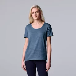 Women's Simply Vera Vera Wang Relaxed Fit Textured Tee 16 Women's Simply Vera Vera Wang Relaxed Fit Textured Tee -LC Lauren Conrad shop 6171579 Moonbeam Blue