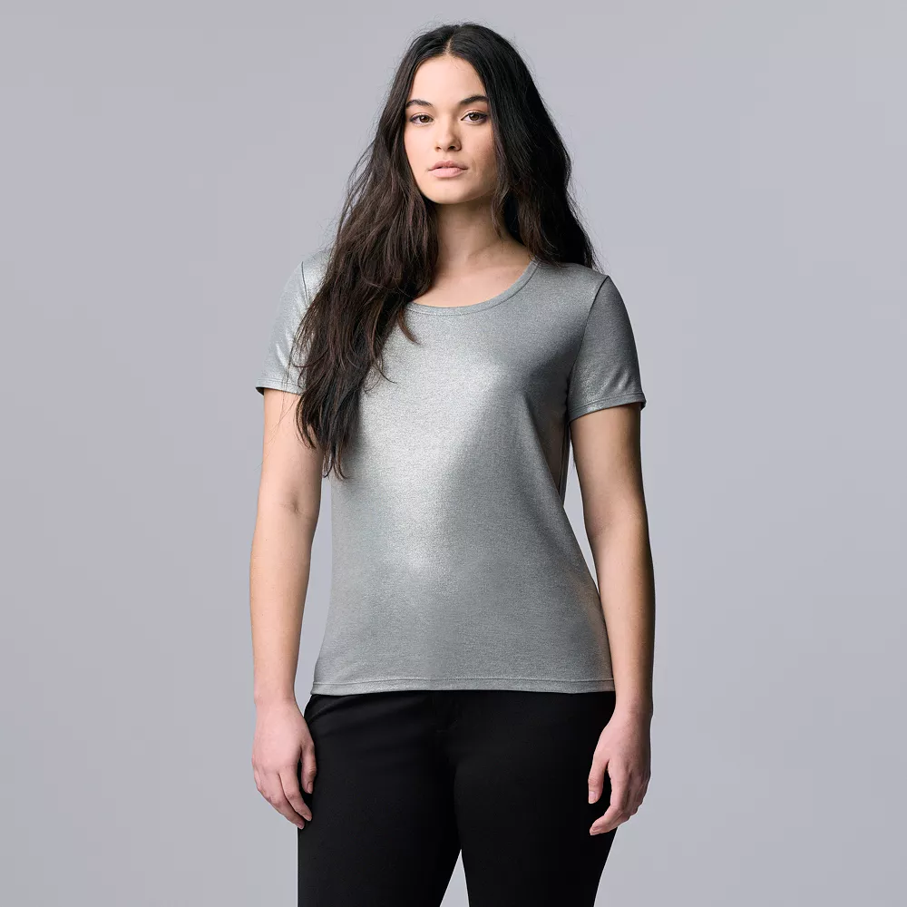 Women's Simply Vera Vera Wang Relaxed Fit Textured Tee 5 Women's Simply Vera Vera Wang Relaxed Fit Textured Tee - Image 3