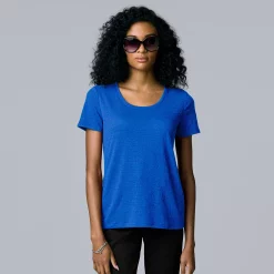 Women's Simply Vera Vera Wang Print Relaxed Fit Tee -LC Lauren Conrad shop 6171592 Vera Blue