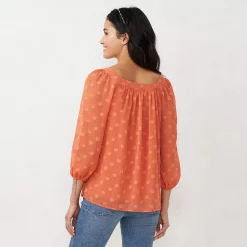 Petite LC Lauren Conrad Squareneck Peasant Top -LC Lauren Conrad shop 6171599 ALT